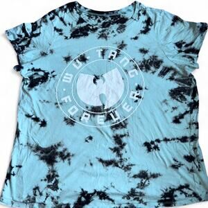 Blue and black WU Tang XL Women's T shirt Tie Dye 90s y2k hip-hop
